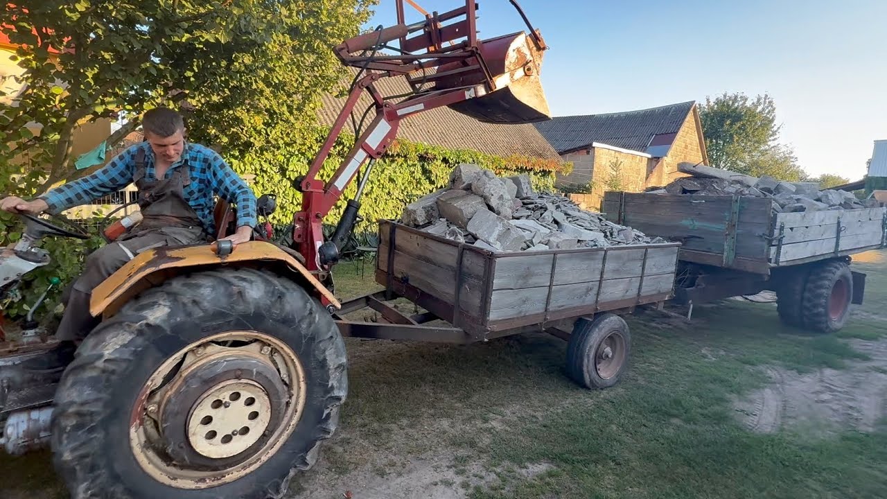 Transport  i załadunek gruzu na 2 przyczepy/URSUSEM c330