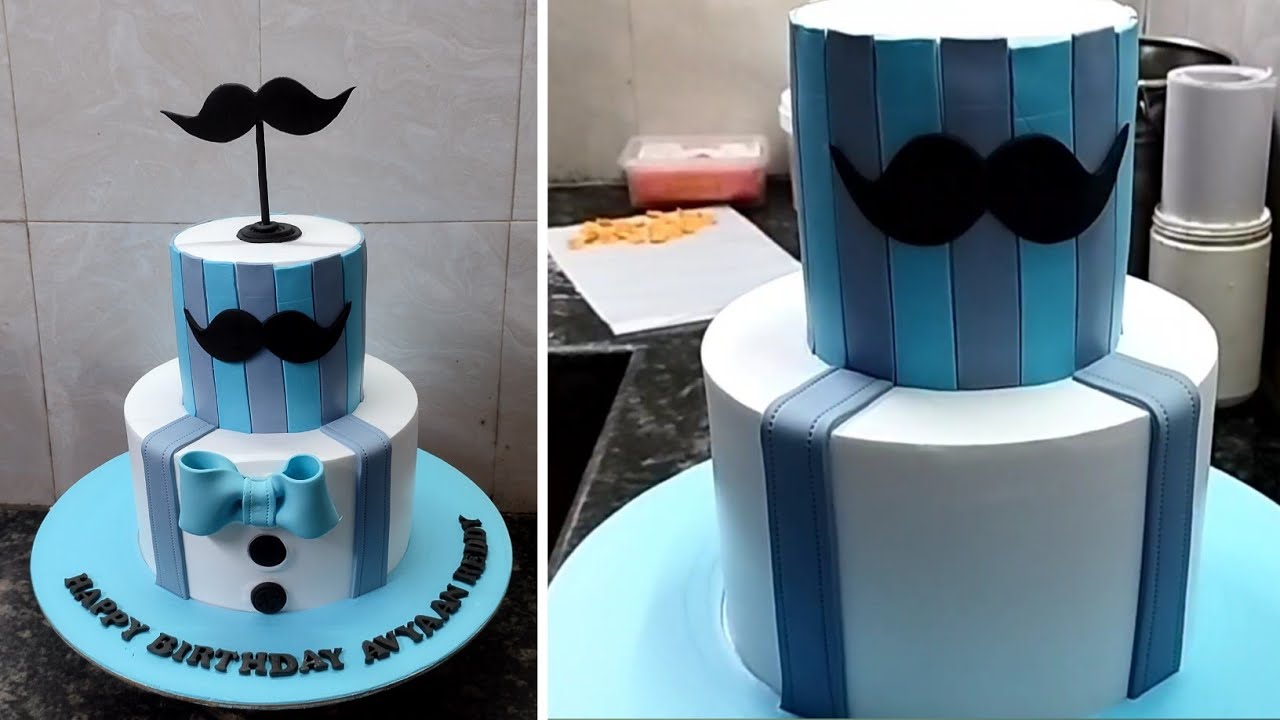 Two Tire Little Man Cake Decorating |Little Man Boy Birthday Cake |Little Man Theme Cak For Boy