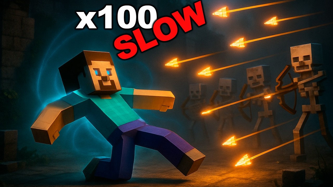 Beating Minecraft on 100x Slow