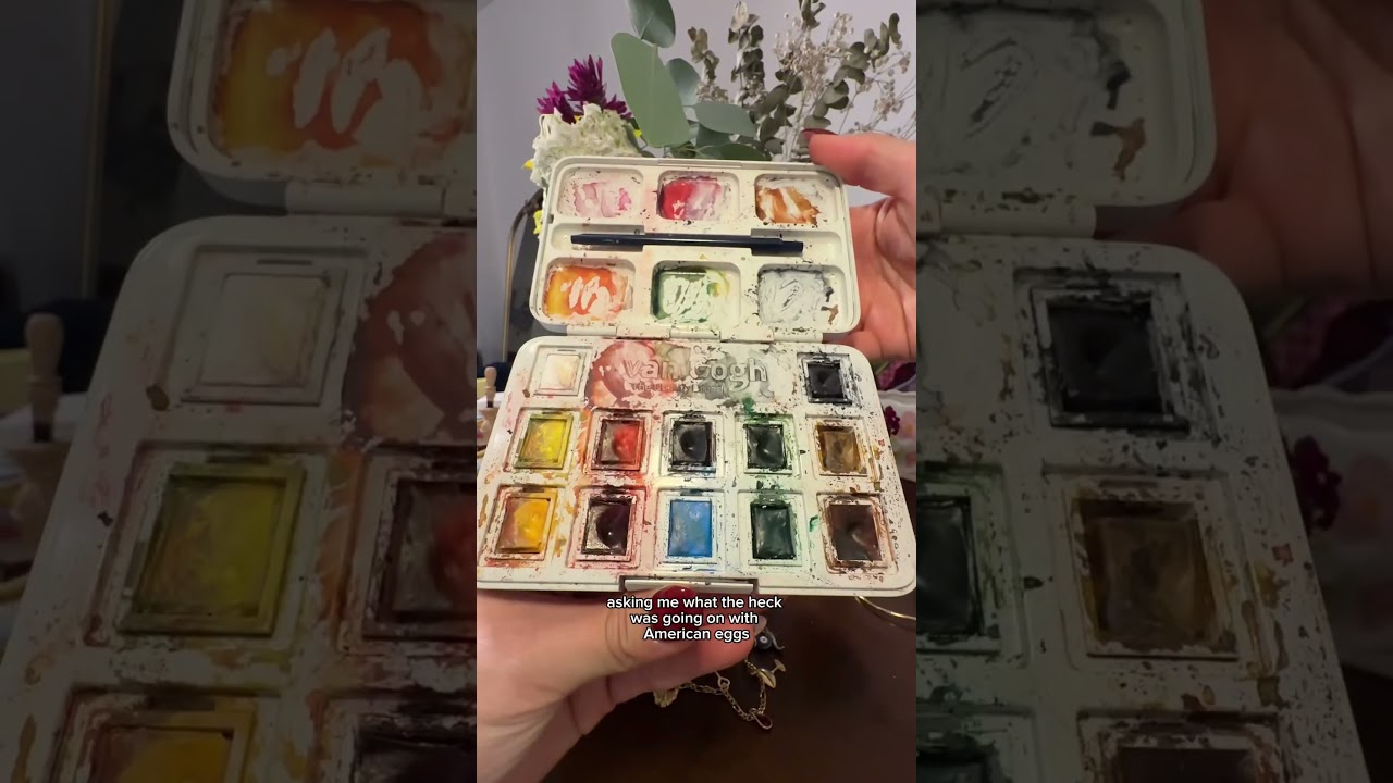 Painting the coolest eggs - collab with The Ordinary & MSCHF #crackedeggs #watercolour #eggshortage
