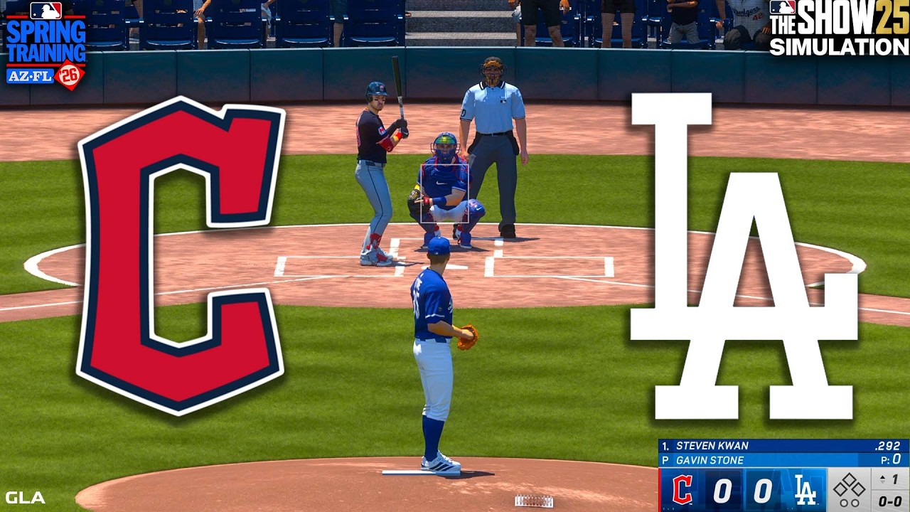 Guardians vs. Dodgers Simulation | Spring Training (2/24/2026) | Updated Rosters MLB The Show 25 PS5