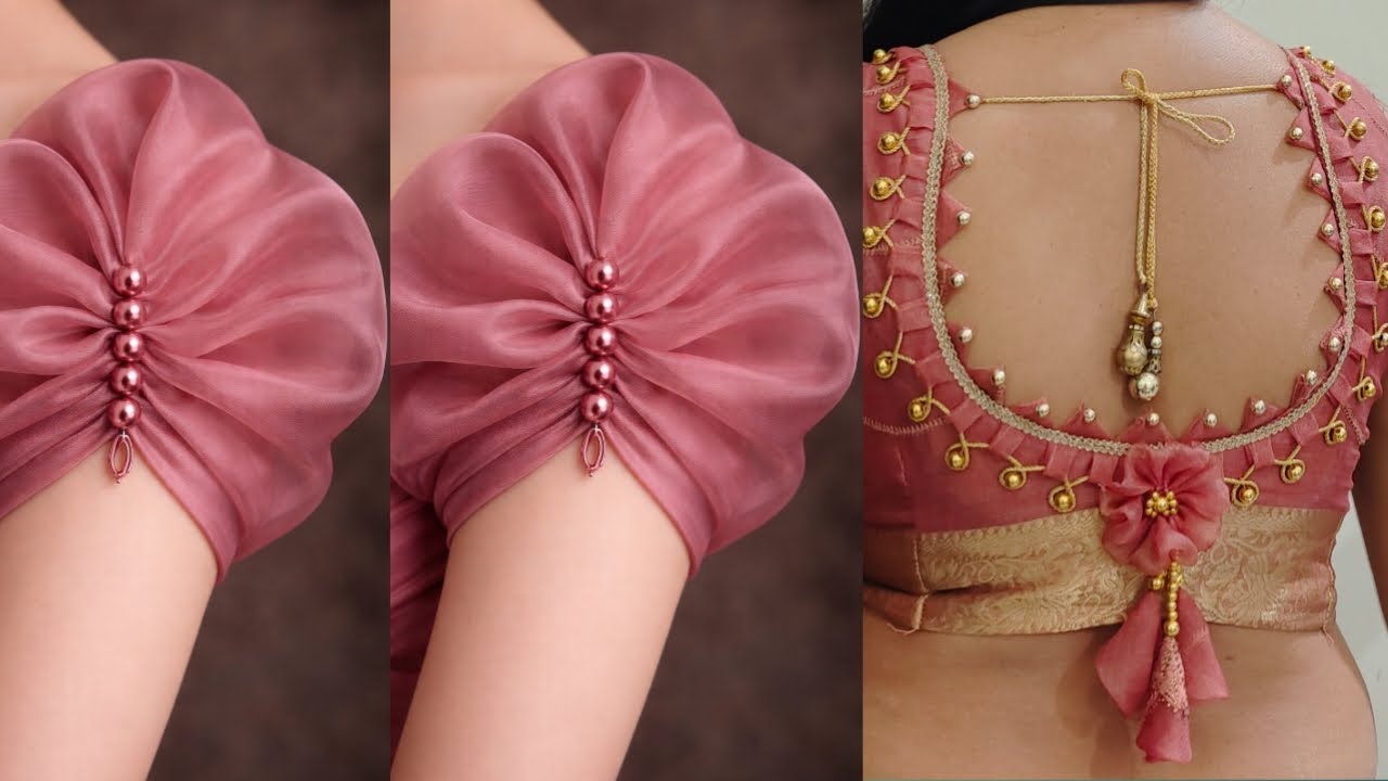 Very unique and pretty puff sleeve design cutting and stitching