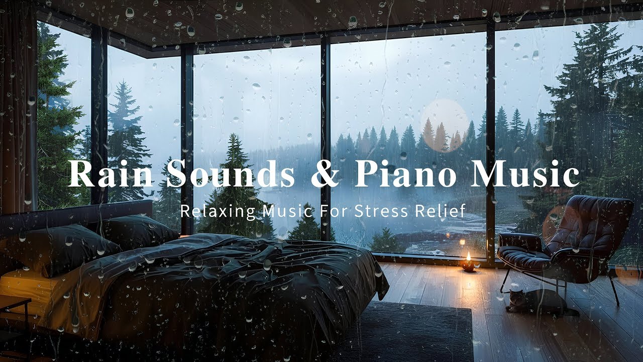 Peaceful Rain & Piano Music – Warm Night Sounds for Stress Relief, Inner Calm & Deep Sleep