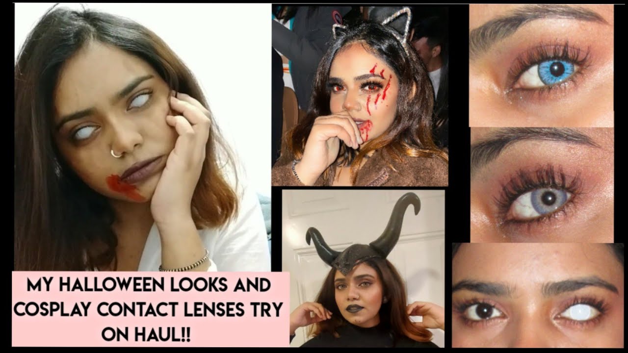Cosplay/ Halloween Contact Lenses | Affordable Colour Contact Lenses Haul on Dark Brown/Black Eyes
