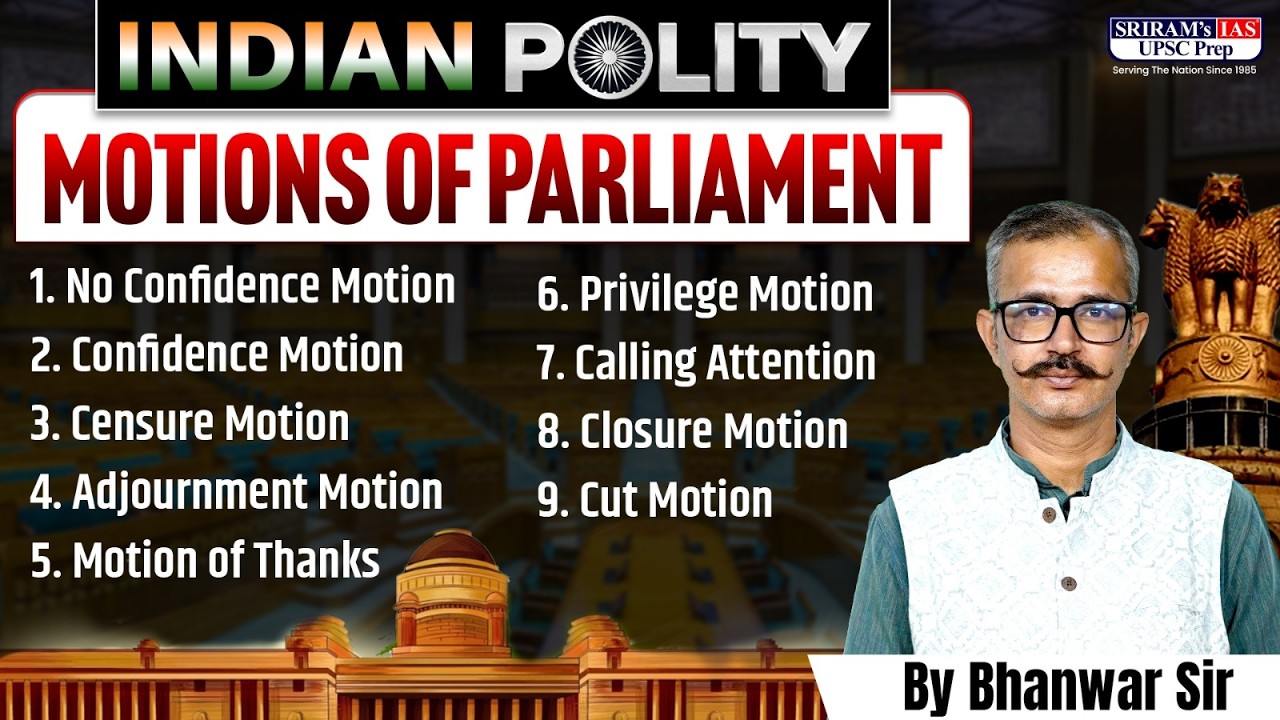 Parliamentary Motions in One Shot | Complete Guide for All Motions #upscprelims2026 #polity
