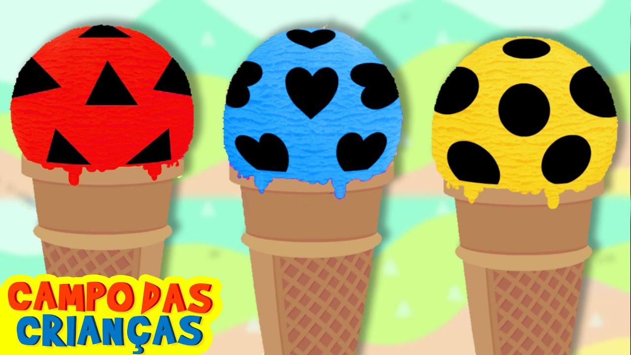 Cores com bolas de futebol de sorvete | Vídeos de aprendizagem para crianças