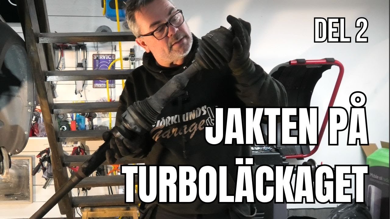 Oljeläckage på turbon. Ner med drivaxel och resonatorrör. Volvo XC70 D5 Twin Turbo D5244T15