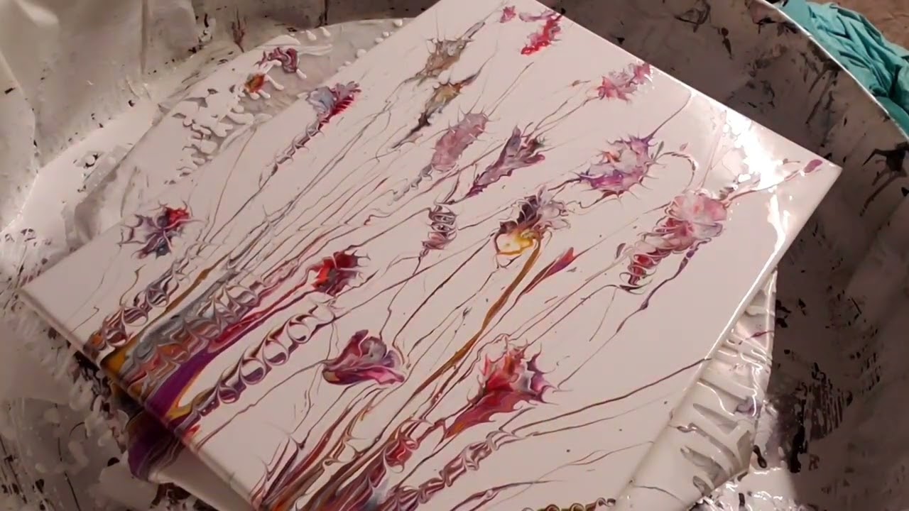 💝~Flick & fling Spring Garden~💐 #Fluid Art Therapy 🙏@lauradexter7850🌺