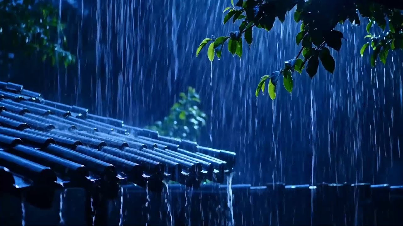 🌧 Heavy Rain on Tiled Roof — Deep Sleep Rain Sounds for Calm Night & Total Relaxation 🌙