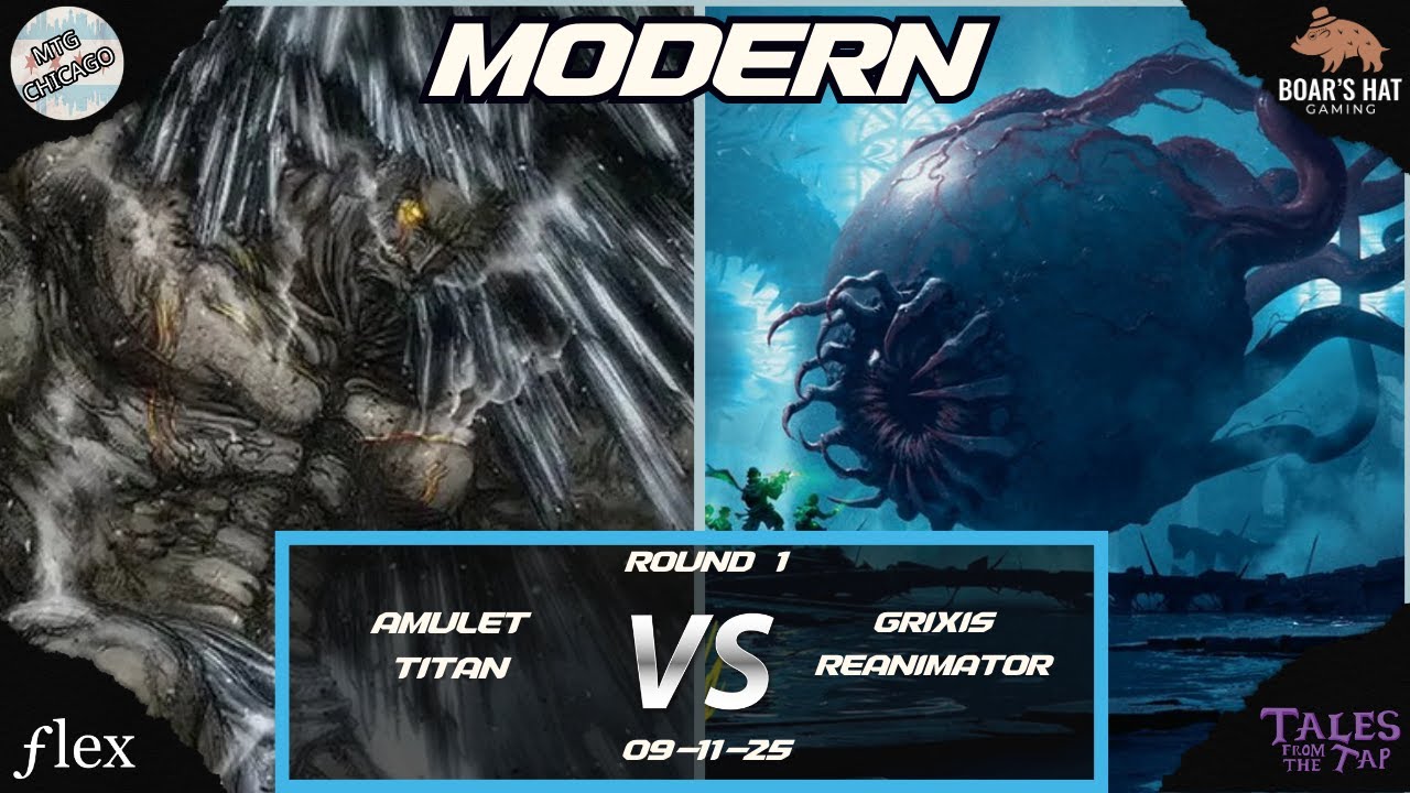 Amulet Titan VS Grixis Reanimator   [MTG Modern Round 1]