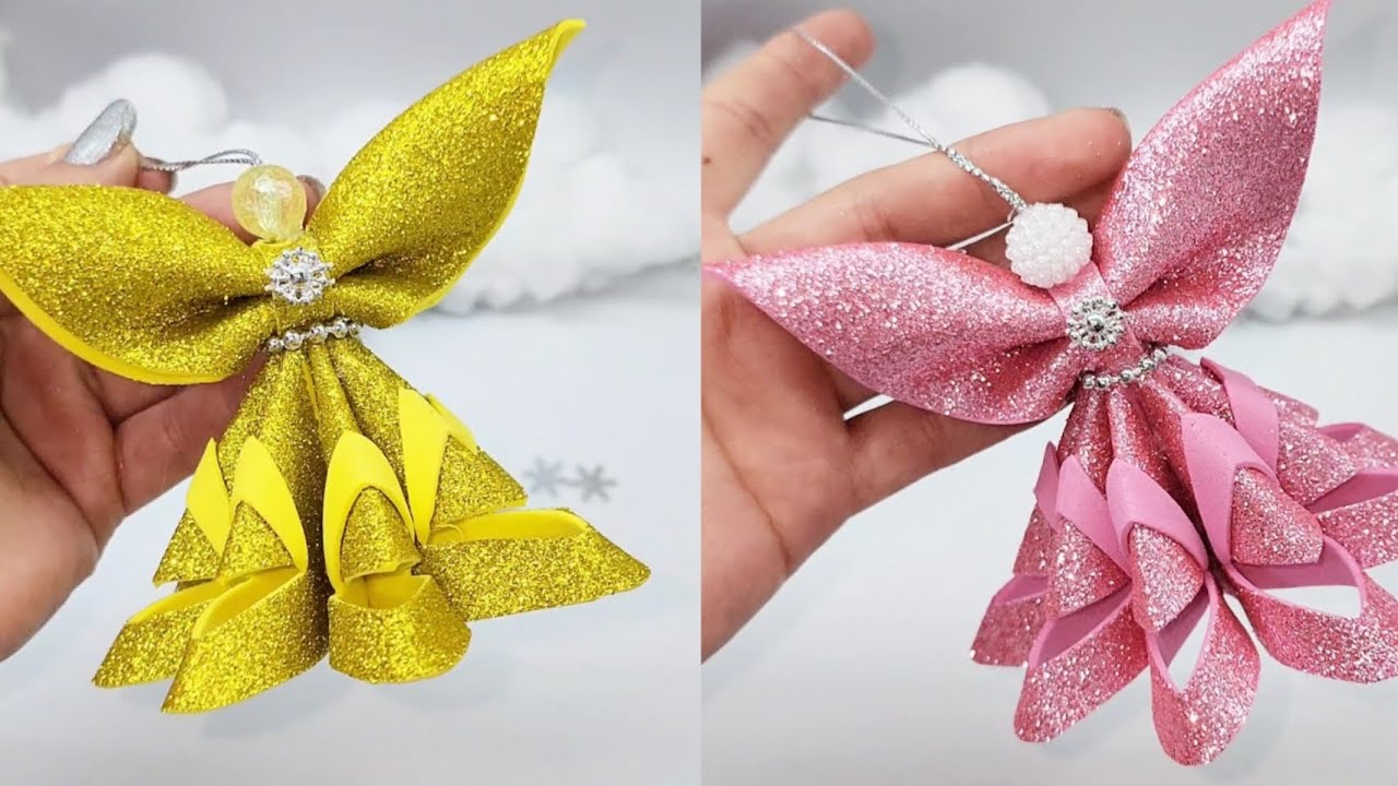 ☃️☃️☃️hermosos angelitos navideños de foami o goma Eva