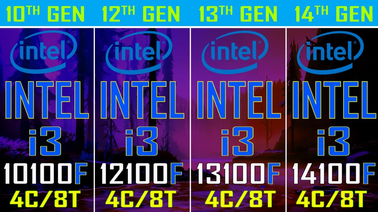 INTEL i3 10100F vs INTEL i3 12100F vs INTEL i3 13100F vs INTEL i3 14100F || PC GAMES TEST ||