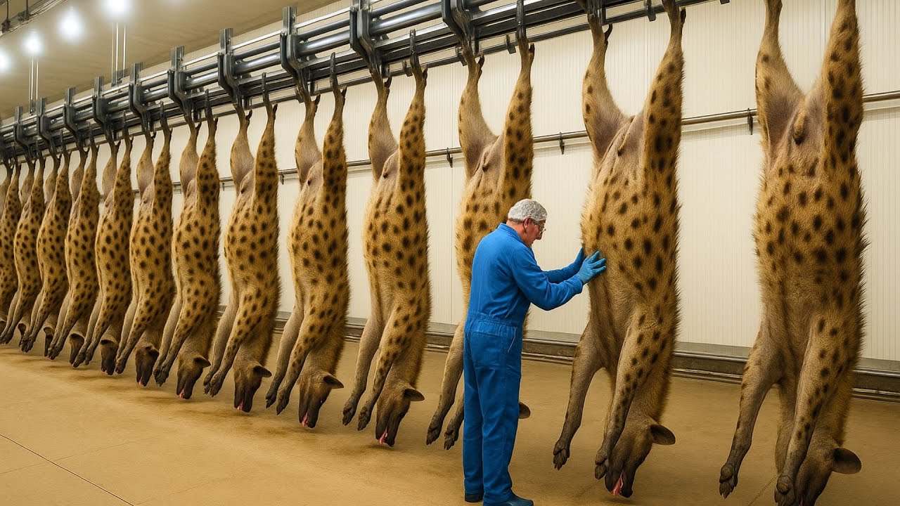 Inside the Modern Hyena Factory 🐾 | From Farming to Meat, Fur & Leather Processing &ndash; Full Process