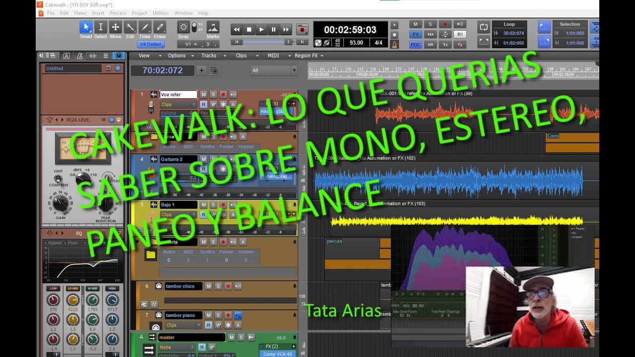 Cakewalk: Paneo y Balance, Mono y Estéreo (Stereo)