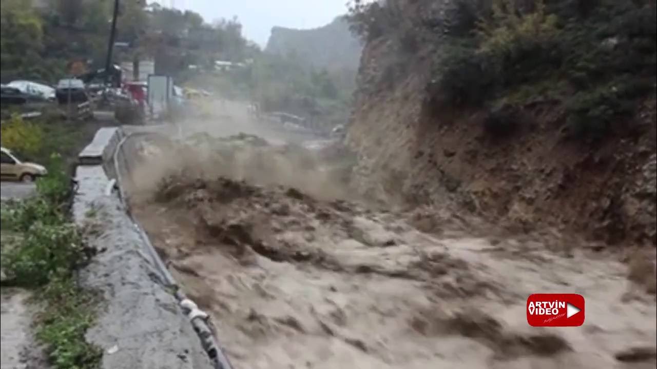 Artvin'de yaşanan sel felaketi g&ouml;r&uuml;nt&uuml;leri