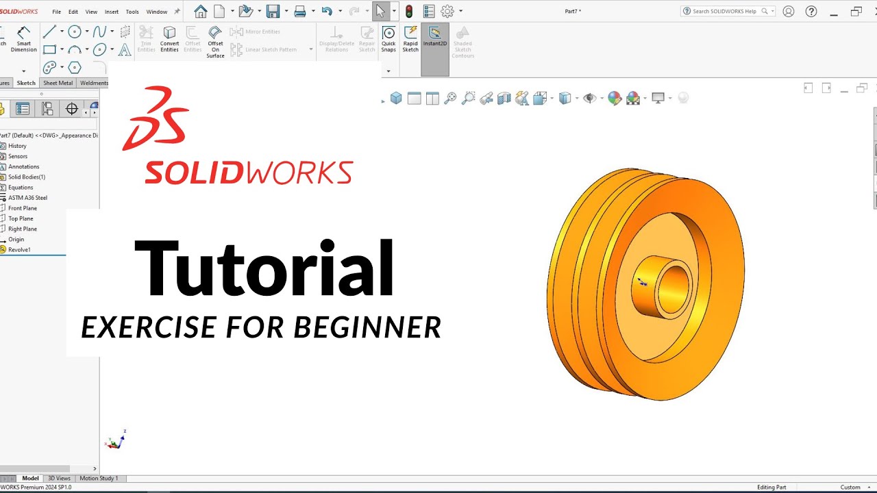 Solidworks Tutorial exercise ep.5 l Features Revolved boss/base