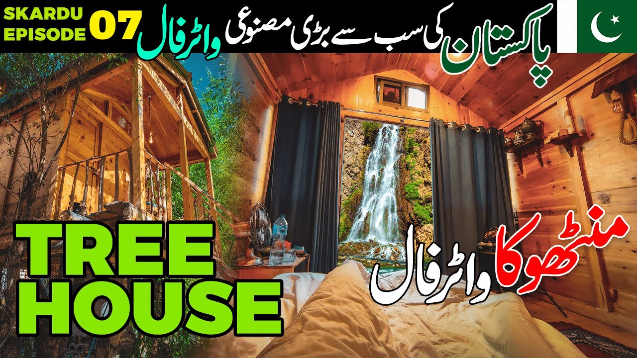 Epic Night Stay in Manthoka Waterfall Tree House 🌙 Solo Motorcycle Tour To Skardu 2023 | Ammar Biker