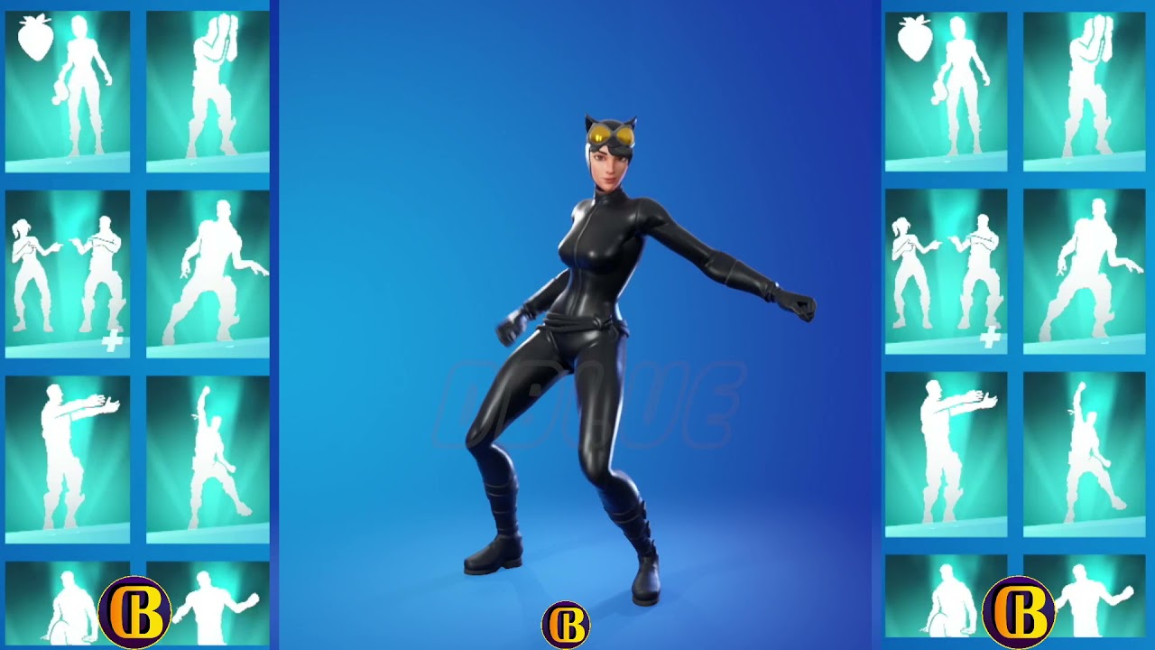fortnite Catwoman Comic Book Skin Showcase With Icon Series Dances & Emotes | Fortnite DC Series