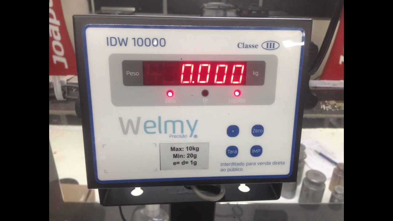 Calibrando Balança Welmy IDW 10000 10Kg Div 1g