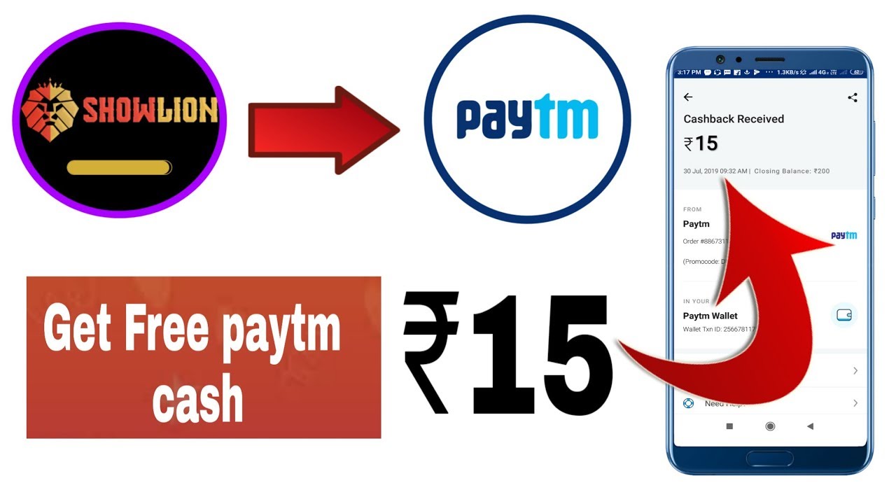 Showlion signup and get free paytm cash ₹ 15 + ₹15 || How to earn money for free from showlion