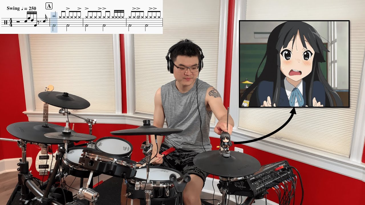 GO! GO! MANIAC - K-ON! OP2 drum cover (ft. Mio Akiyama) (Senri Kawaguchi version)