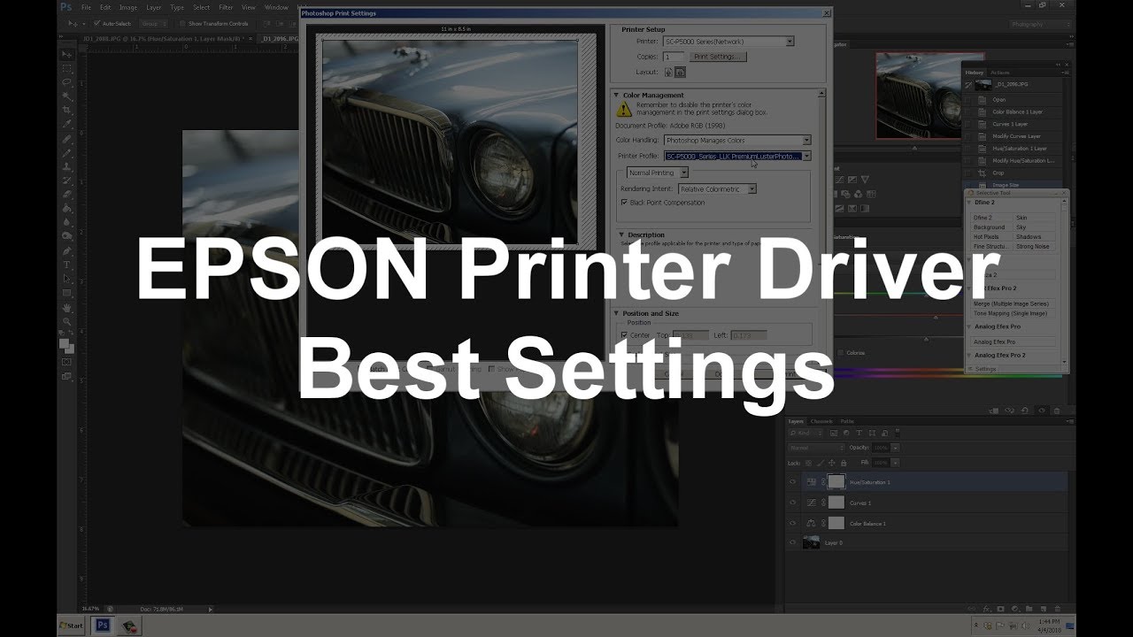 BEST SETTINGS with the EPSON P-Series Printer Driver