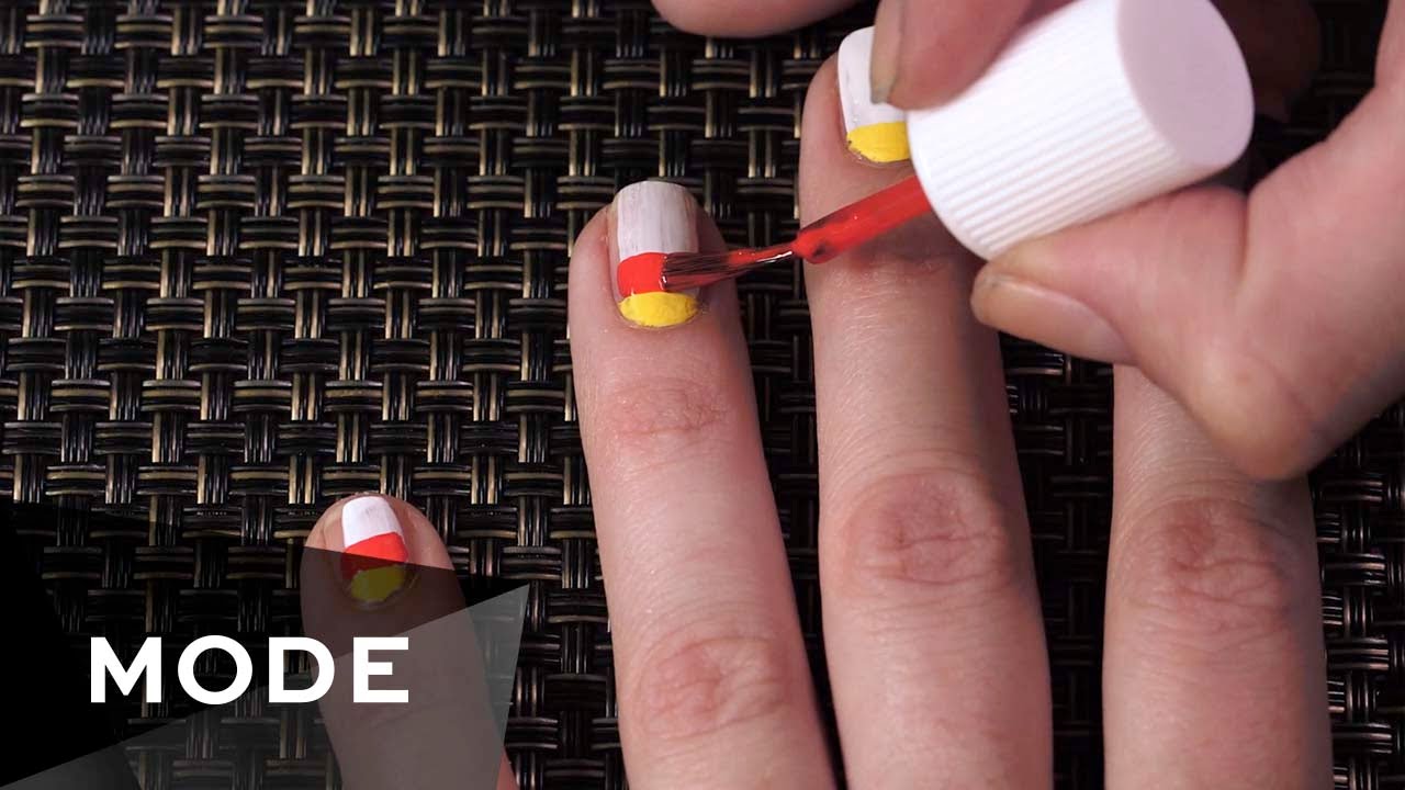 DIY Candy Corn Nail Art | ☠ Halloween Style Scene ★ Glam.com