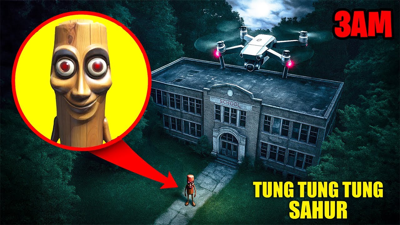 DRONE CATCHES TUNG TUNG TUNG SAHUR AT HAUNTED HIGH SCHOOL!!