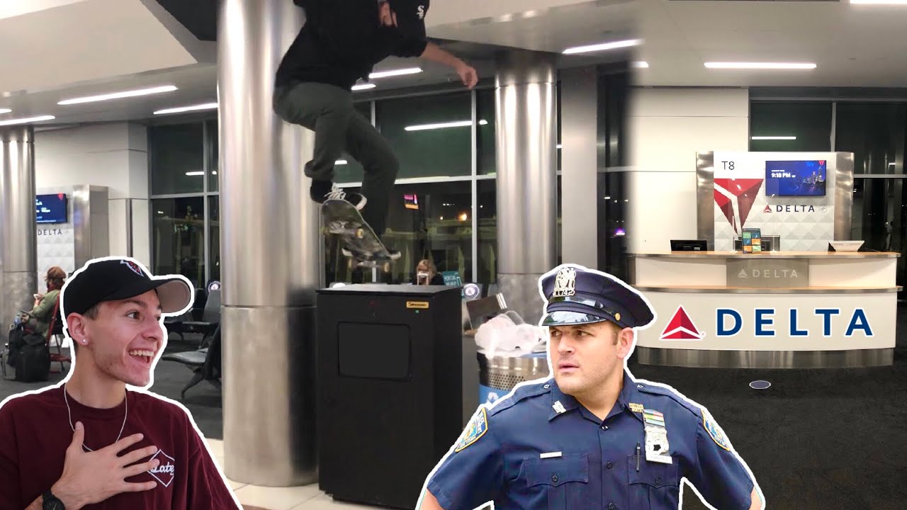 Skateboarding In The Airport!