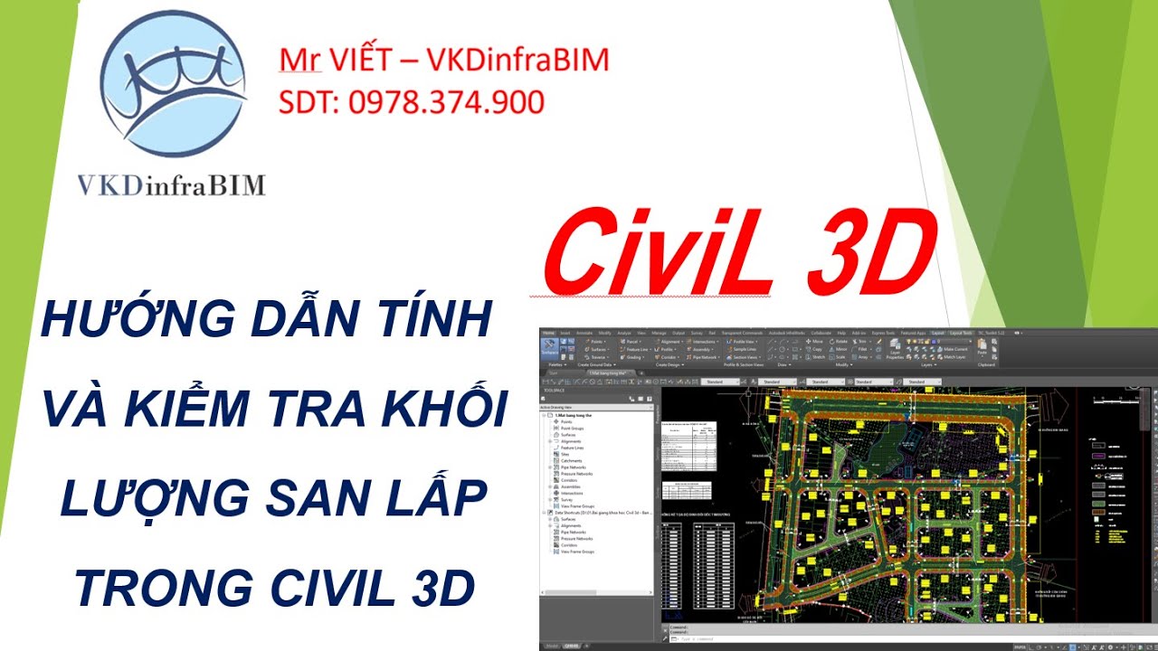 CIVIL 3D - CÁCH TÍNH VÀ KIỂM TRA KHỐI LƯỢNG SAN NỀN TRONG CIVIL 3D
