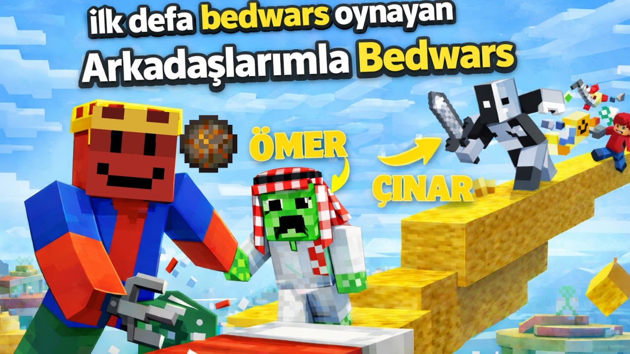 Minecraft Bedwars İlk Defa Bedwars Oynayan Arkadaşlarımla Bedwars Oynuyorum ! 🛌