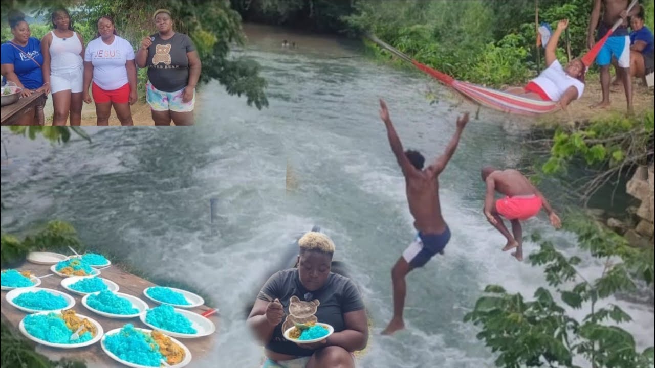 Blue rice and curry neck and back at the river size.