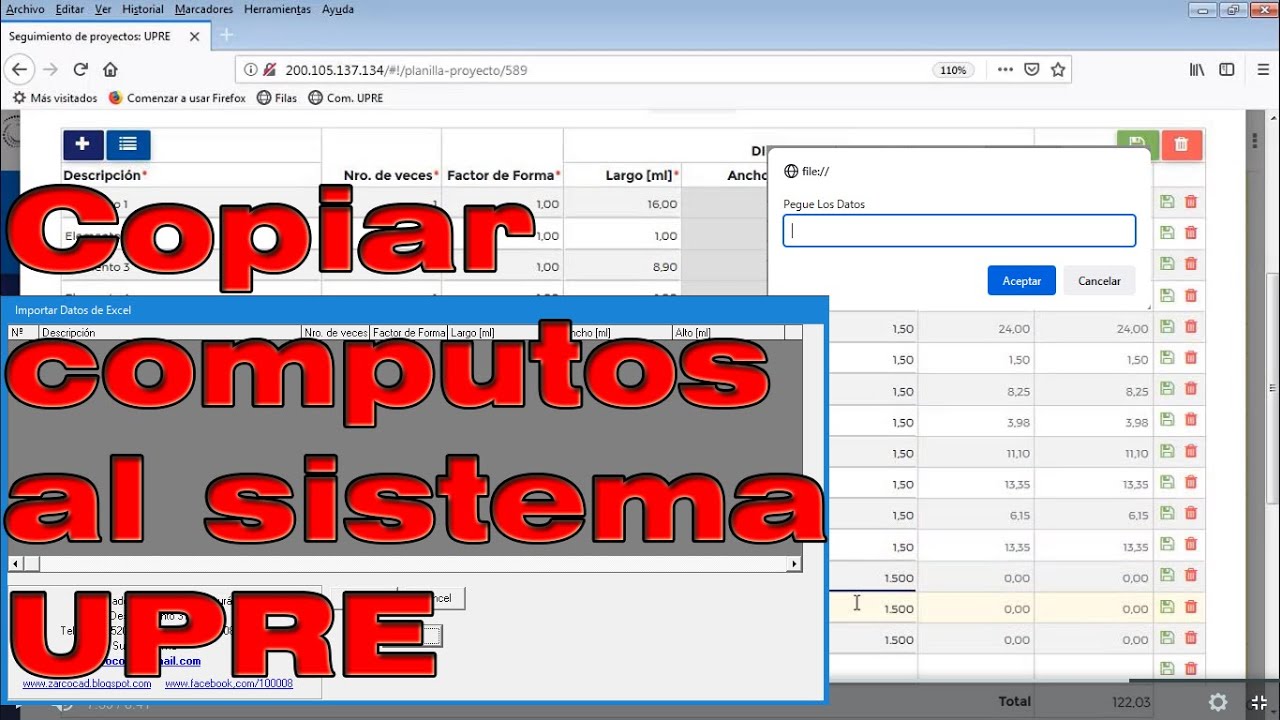 Copiar Cómputos Métricos al Sistema UPRE