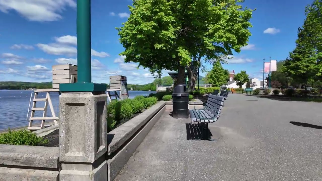 4K HDR Magog Quebec Yacht Pier Waterfront Promenade Walking Tour  #travel #beautiful
