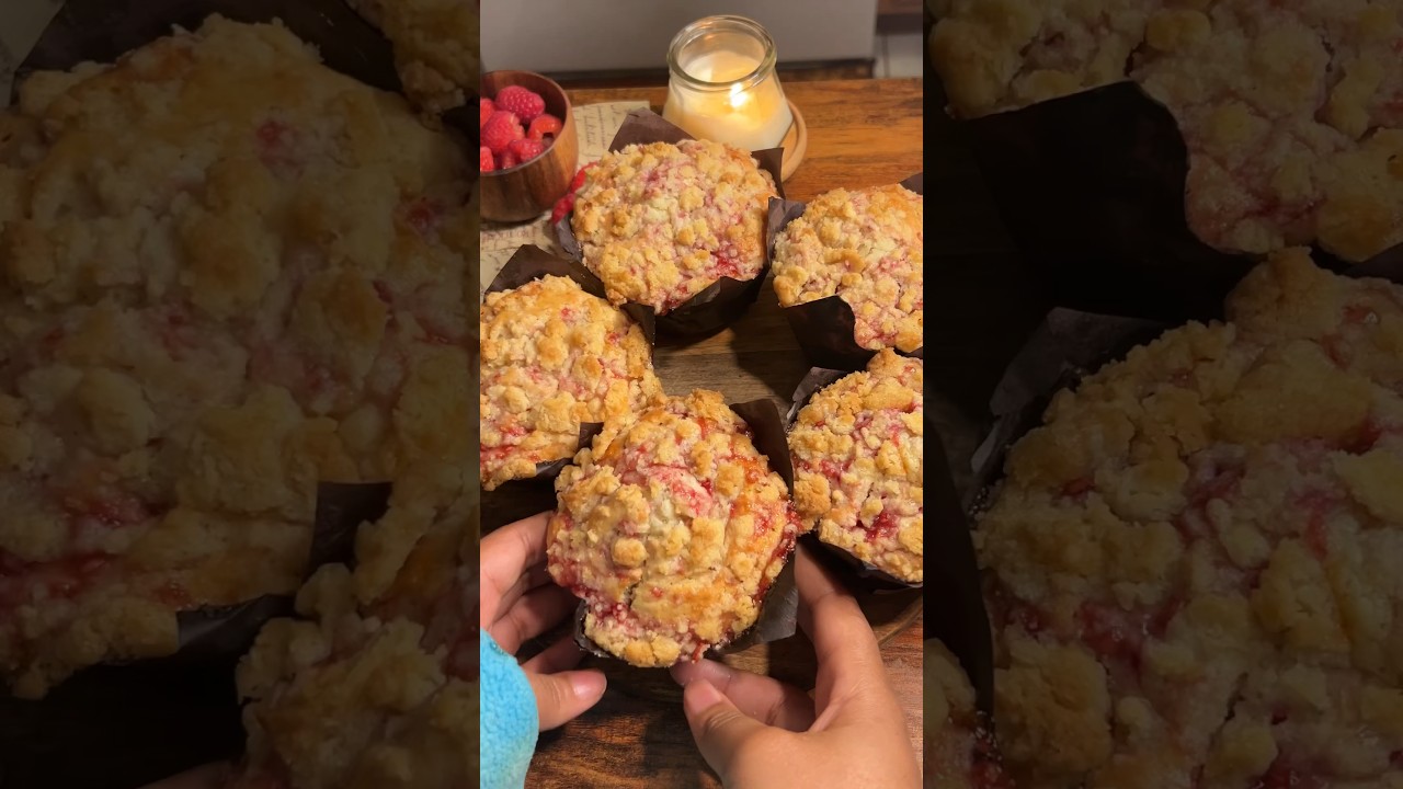 The moistest muffin recipe! | Raspberry white chocolate muffins 
