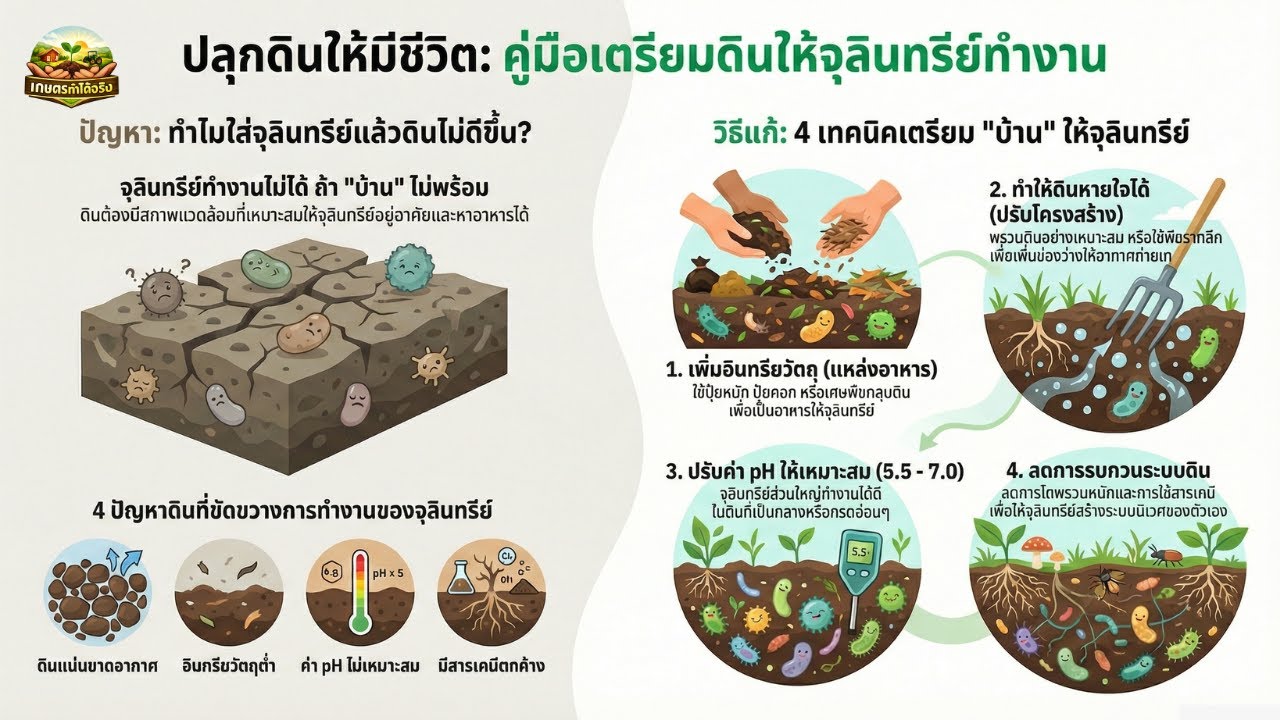 คืนชีพให้ผืนดิน! 3 ประสาน จุลินทรีย์-ฮิวมิค-ไบโอชาร์ ทางรอดเกษตรไทยปี 2026