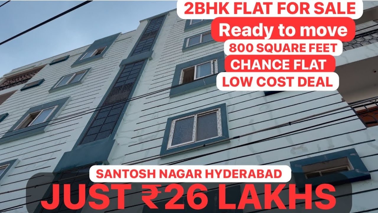 (Sold out )NEW 2 BHK FLAT FOR SALE SANTOSH NAGAR HYDERABAD JUST ₹26 LAKHS 800 SQUARE FEET