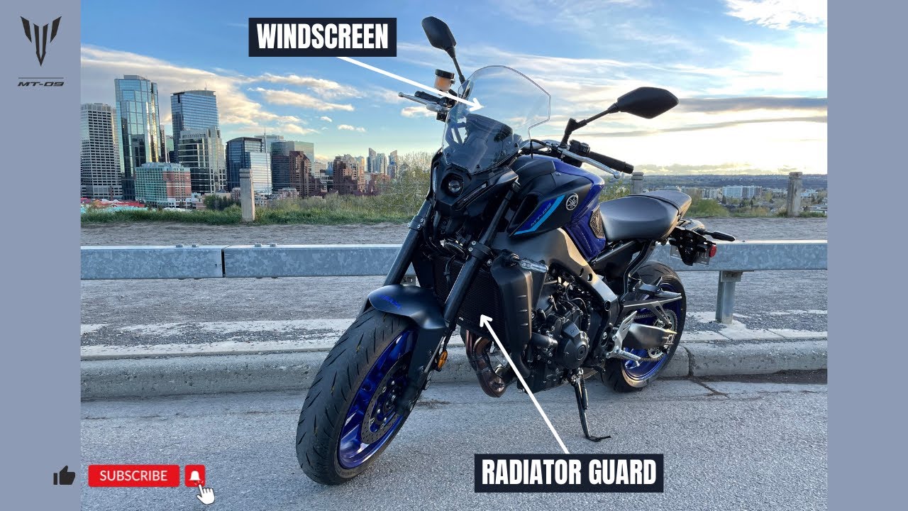 2022 YAMAHA MT-09: Installing Yamaha Genuine Windscreen & Radiator Guard