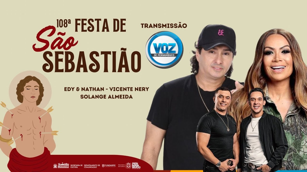 Vicente Nery, Solange Almeida e Edy Nathan na Festa de São Sebastião em Machados - 24-01-2026