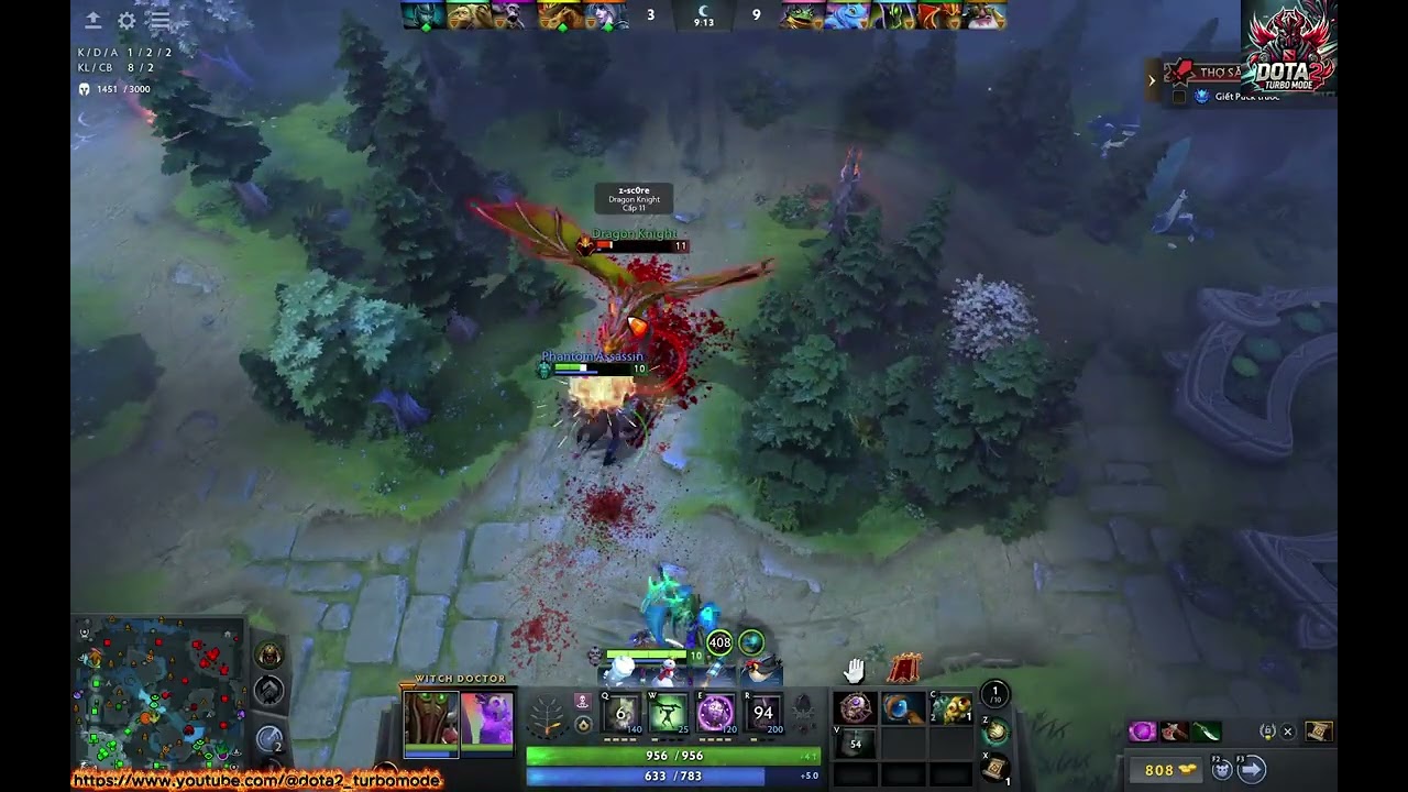 [WD-51] Witch Doctor + Bristleback [Hardlane] vs Sniper + Rubick #witchdoctor #dota2turbo