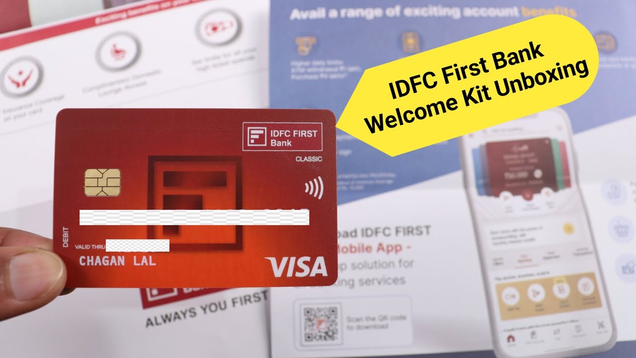 IDFC First Bank Welcome Kit Unboxing 2024 | IDFC Visa Classic Debit Card benefits