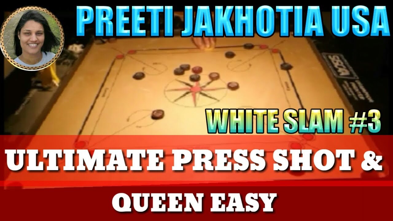 TRICK|CARROM TRICK SHOTS|AMAZING WHITE SLAM| BY PREETI JAKHOTIA FROM USA #3