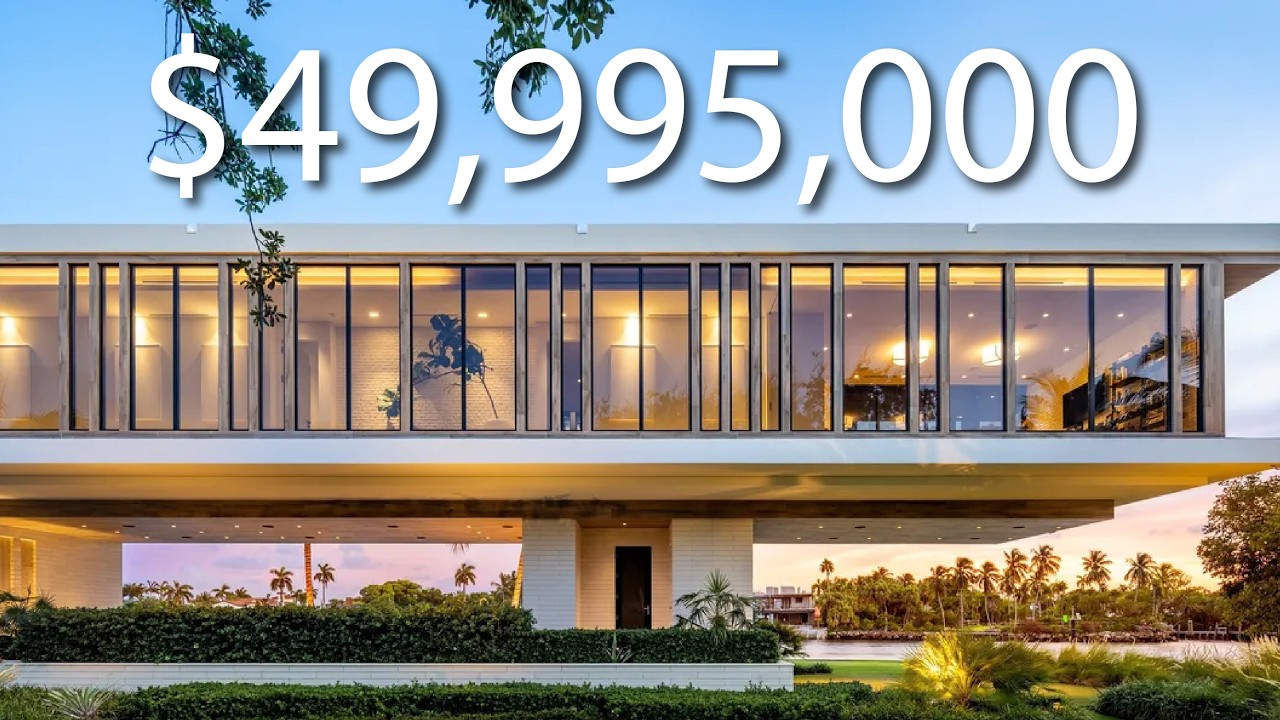 INSIDE a $49 MILLION WATERFRONT MEGA MANSION with a FLOATING DESIGN!
