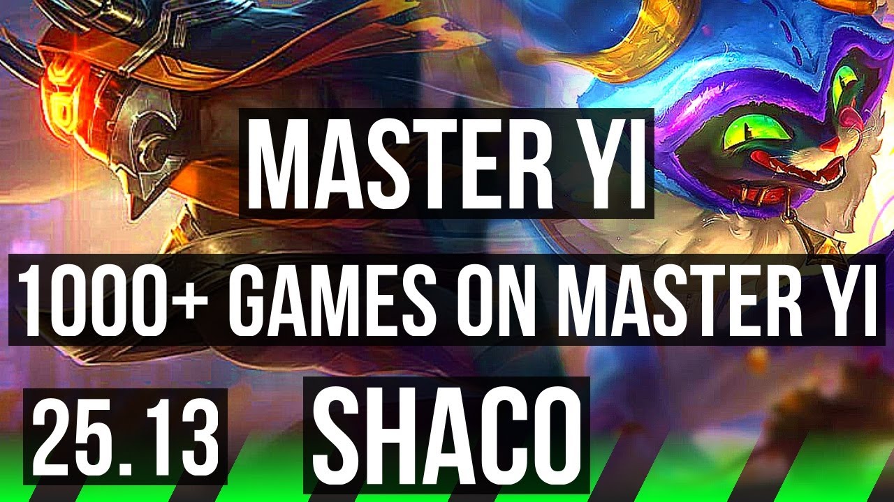MASTER YI vs SHACO (JGL) | 15/3/13, 1000+ games, Legendary | KR Master | 25.13
