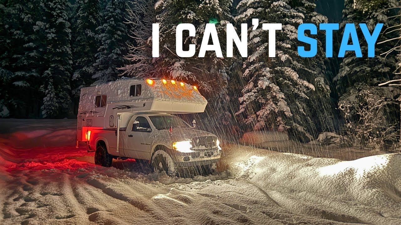 HEAVY SNOW Living In A Truck Camper In Banff National Park
