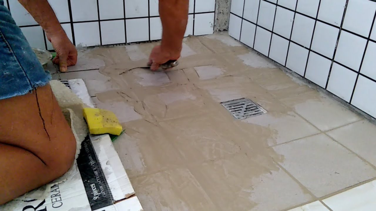 Tile grout application//French and Pinay in the Philippines