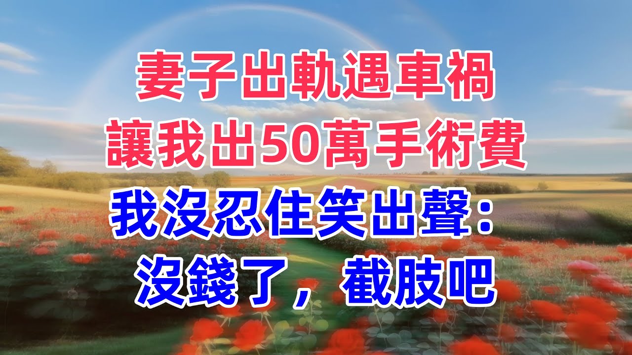 妻子出軌遇車禍，讓我出50萬手術費，我沒忍住笑出聲：沒錢了，截肢吧