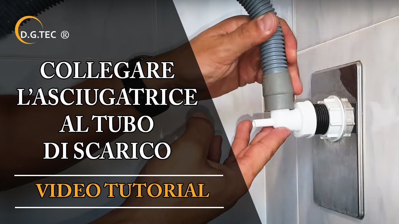 Installazione asciugatrice con collegamento tubo scarico