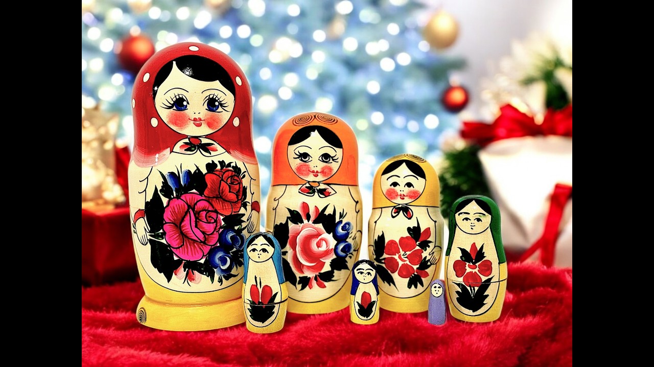 Matryoshka Russian Nesting Dolls Classic Flowers Semenov Polkhov Maidan