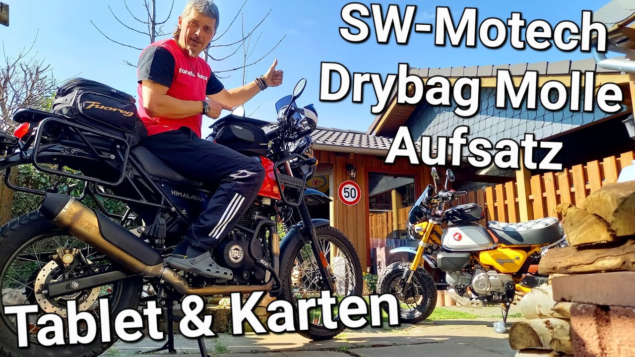 Endurowandern mit Papierkarte durch Europa 🌍 SW Motech Drybag Molle #himalayan #hondamonkey #crf250